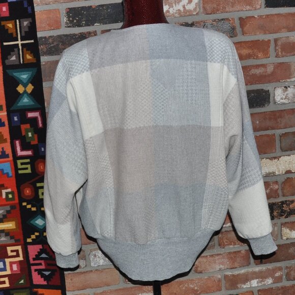 Vintage Tanjay Wool Blend Neutral Plaid Jacket 12 Union Made in Canada - Picture 5 of 12